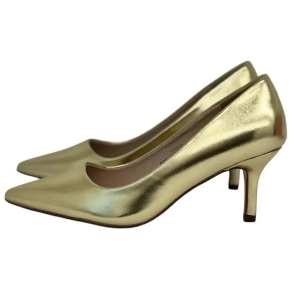 CHASE+CHLOE/ Julian-1/ Gold Metallic / Pointed-Toe Heels With 3-Inch Stiletto